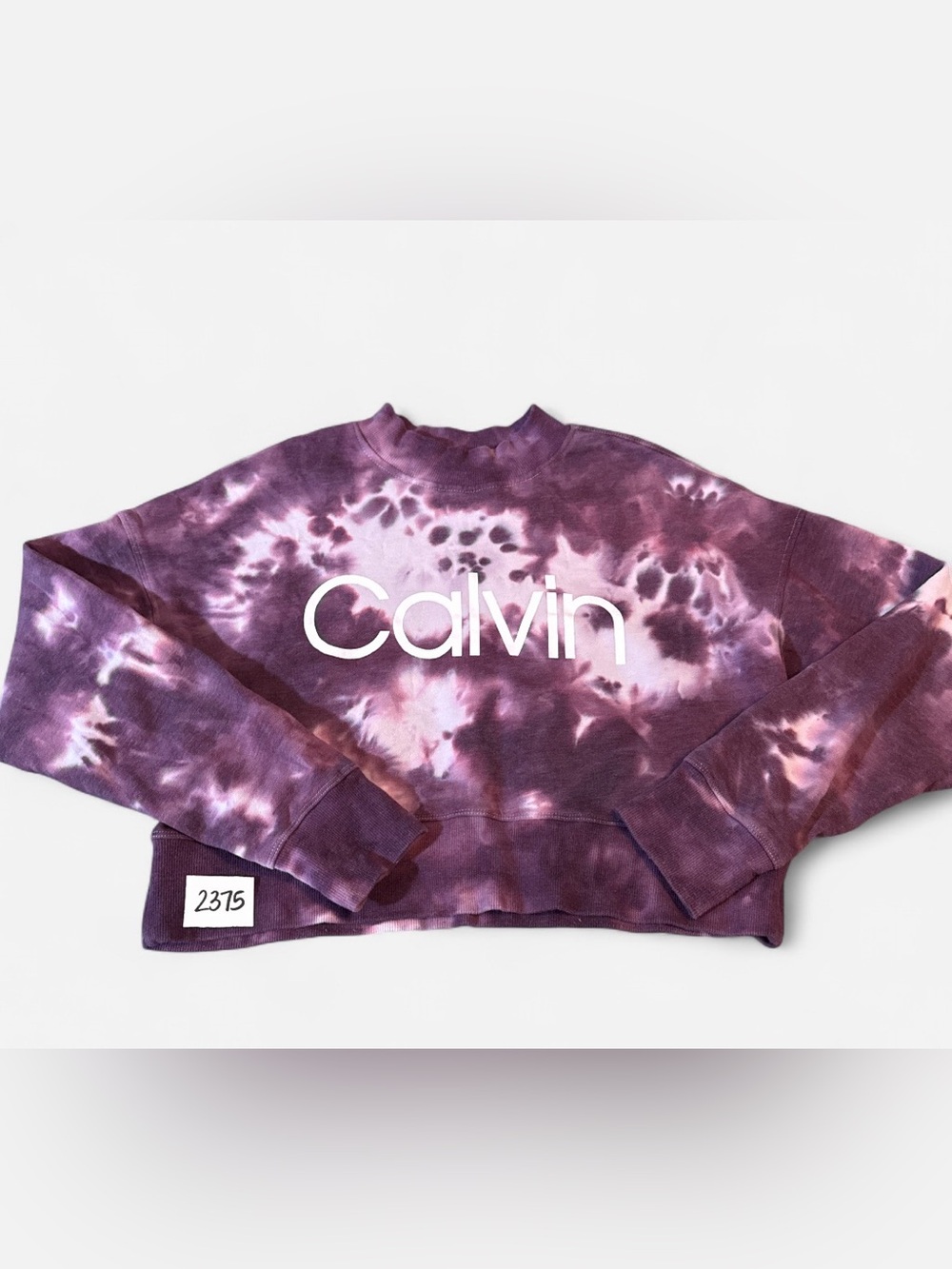 Calvin Klein Purple and Light Pink Tie-Dye Crewneck Sweatshirt
